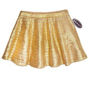 NWT SCOOP Y2K FAIRYGOTH BARBIE GOLD METALLIC MINI SKIRT CHIC NEW YEARS FESTIVE M